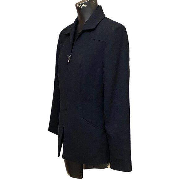 Amanda Smith Black Pure Wool Blazer Jacket Size Small - Picture 2 of 7